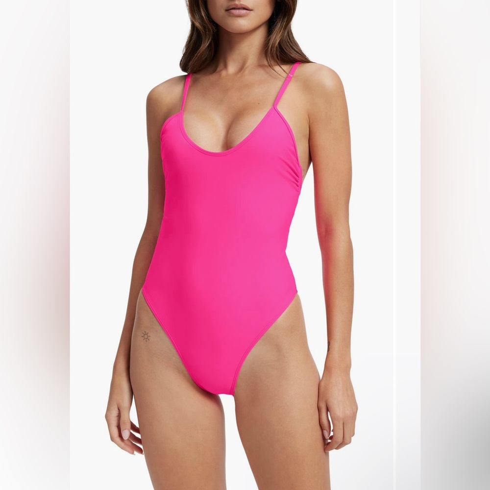 Good American hot pink Always Sunny Swim Suit